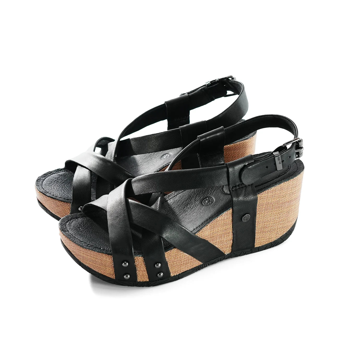 Bussola Ffion Black Leather Sandal