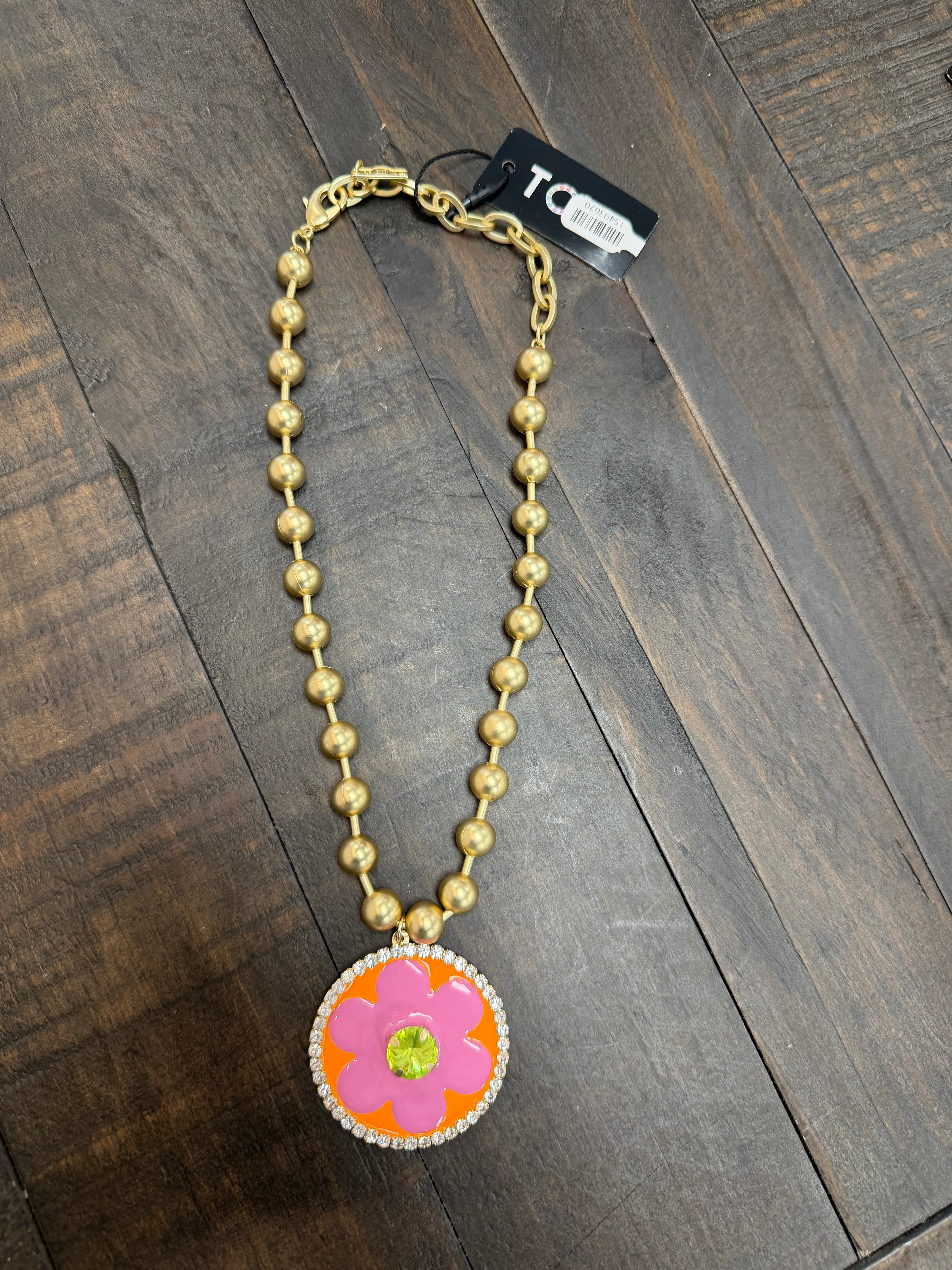 TOVA NECKLACE IN CITRUS LIME CHAMPAGNE
