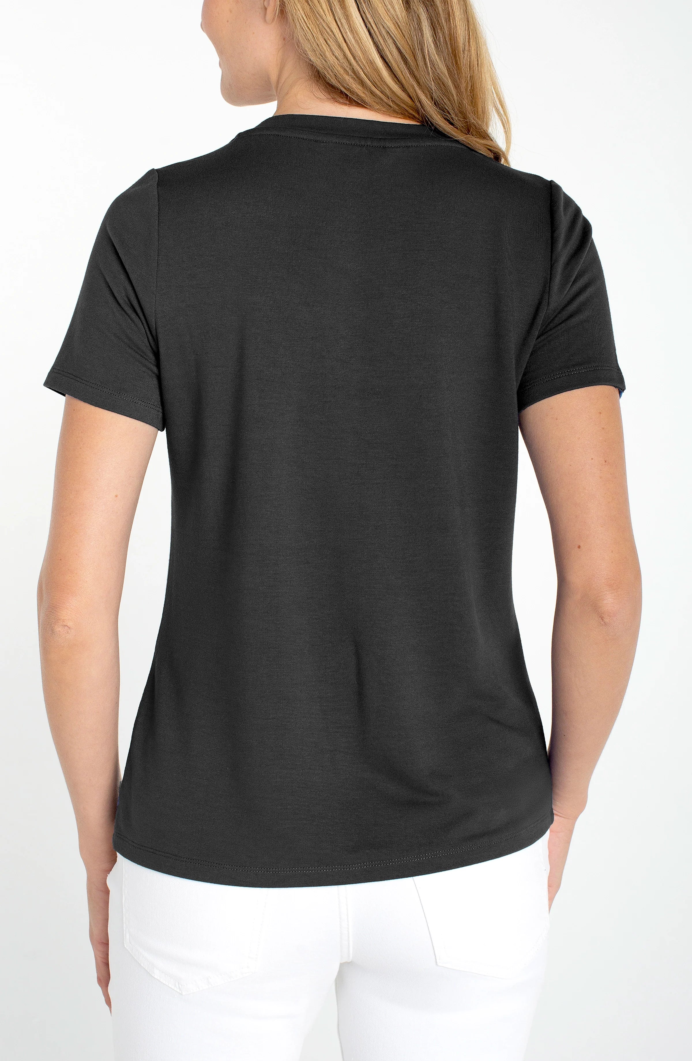 LP LM8J0KT60-S BLACK V NECK TOP