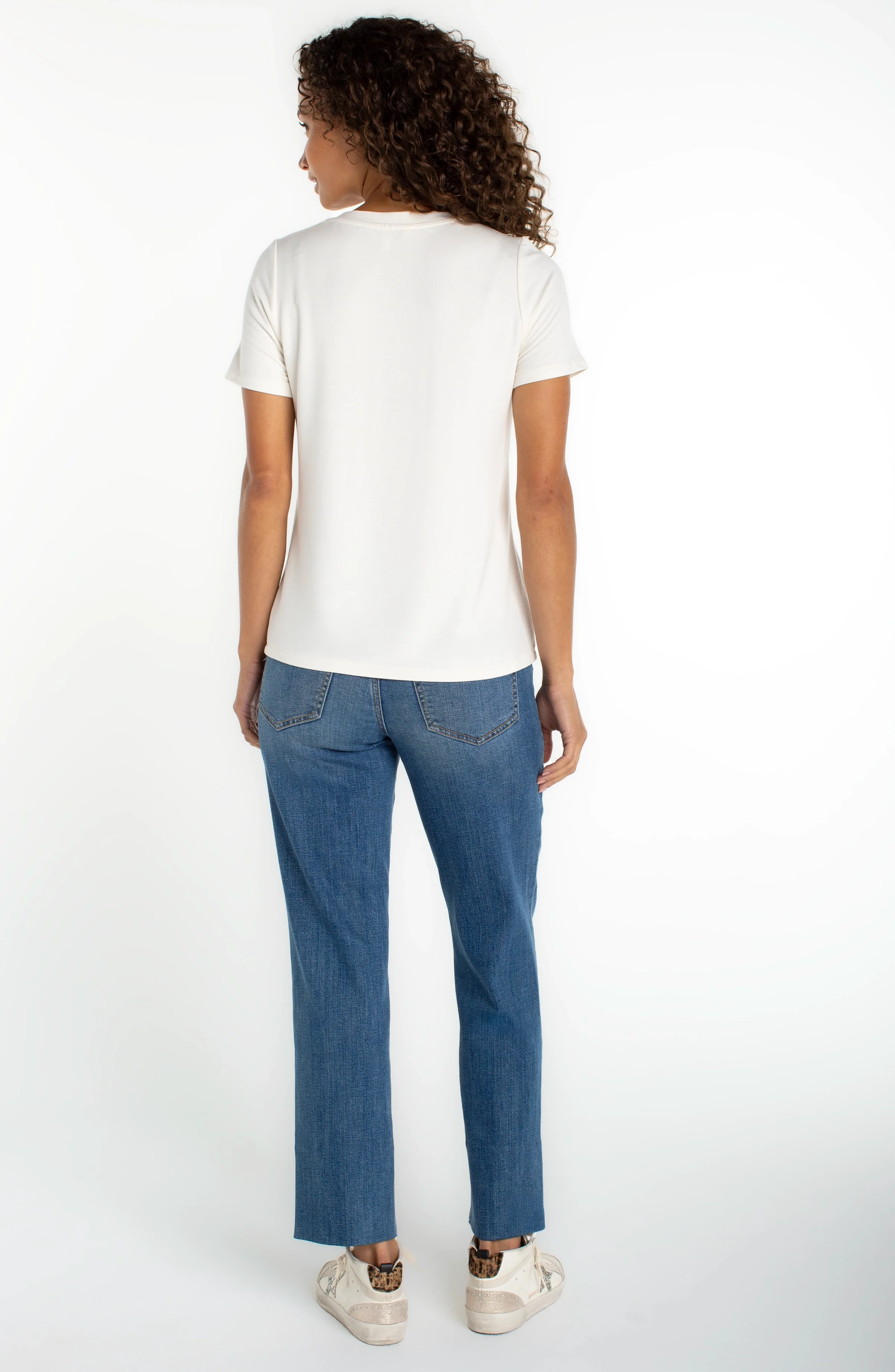 LP LM8J70KT60-S WHITE V NECK TOP
