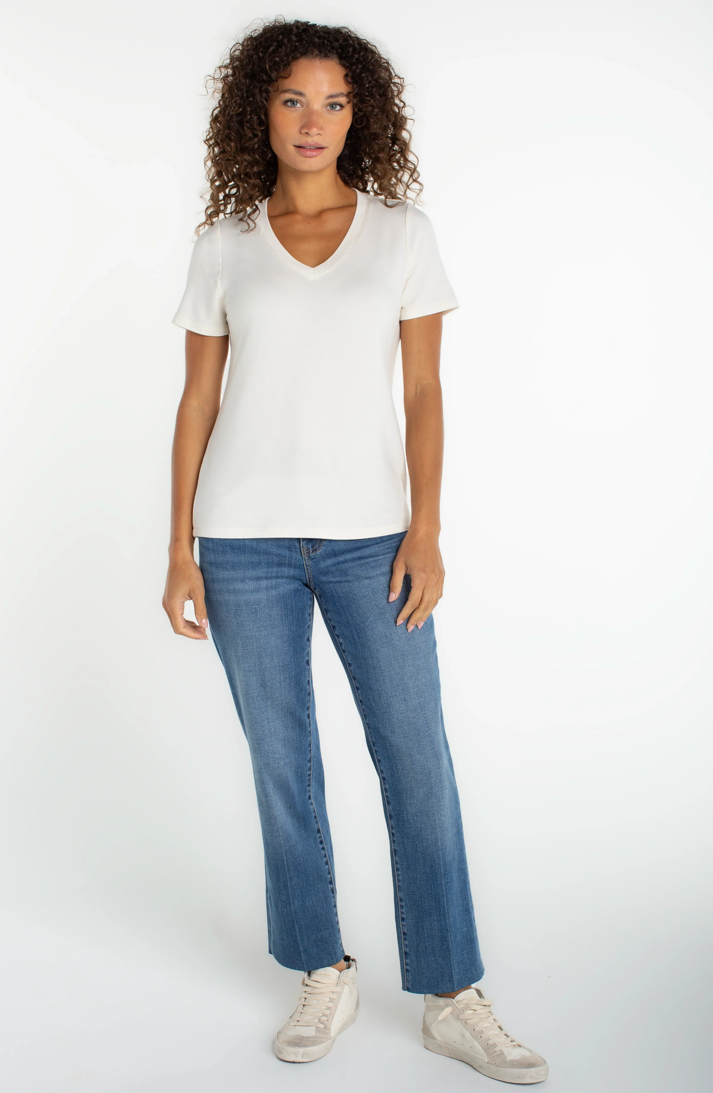 LP LM8J70KT60-S WHITE V NECK TOP