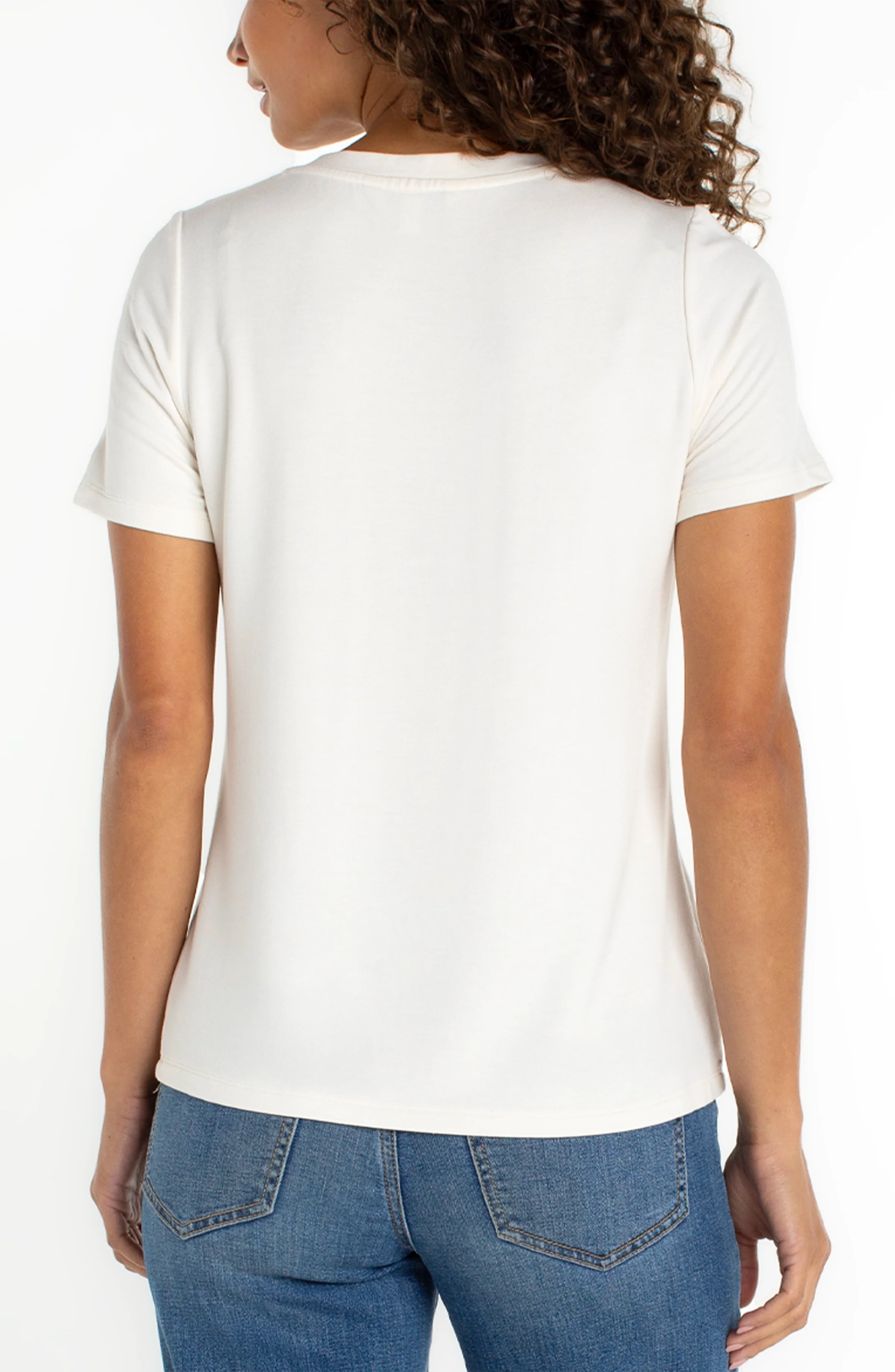 LP LM8J70KT60-S WHITE V NECK TOP