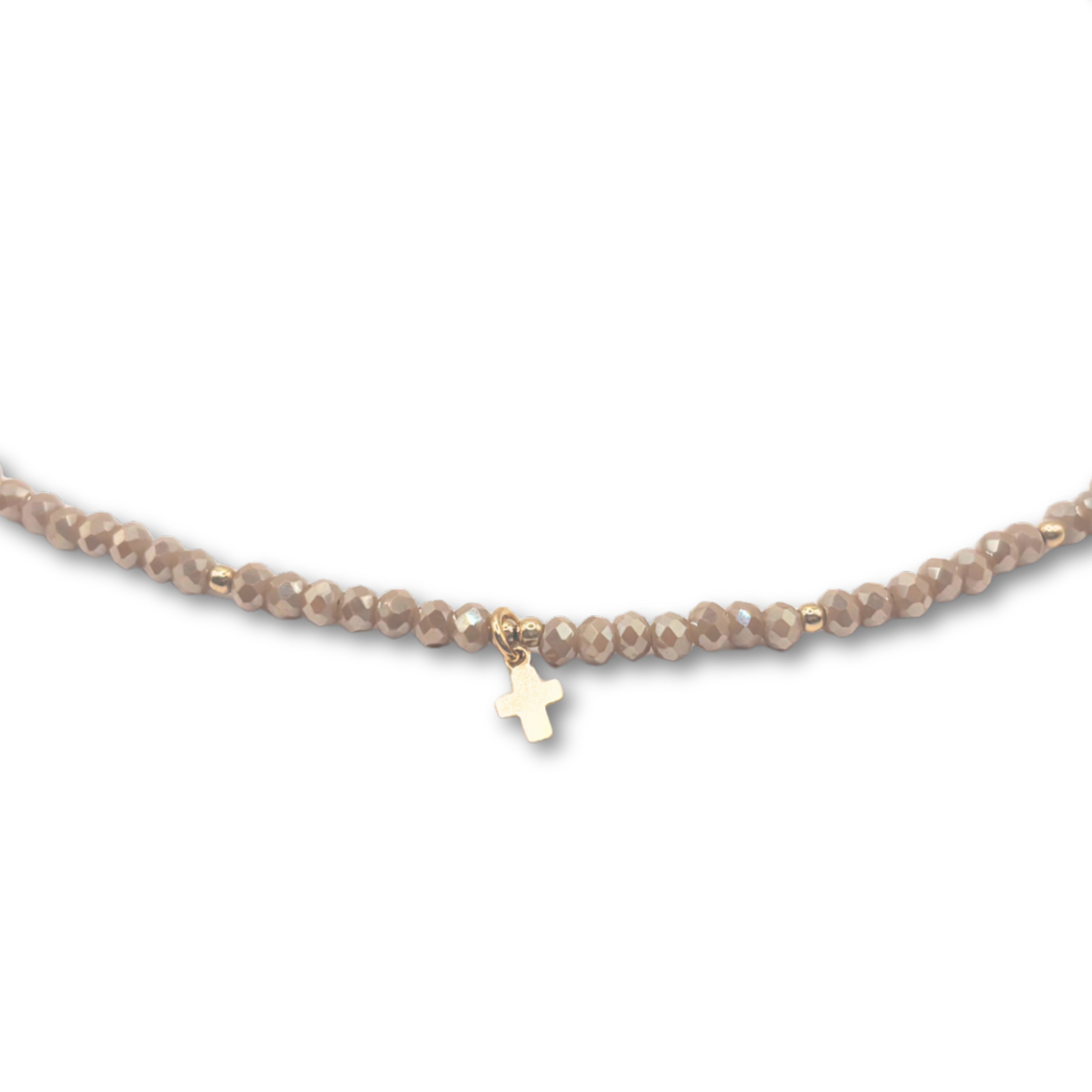 The Little Luxe Cross Necklace - Champagne