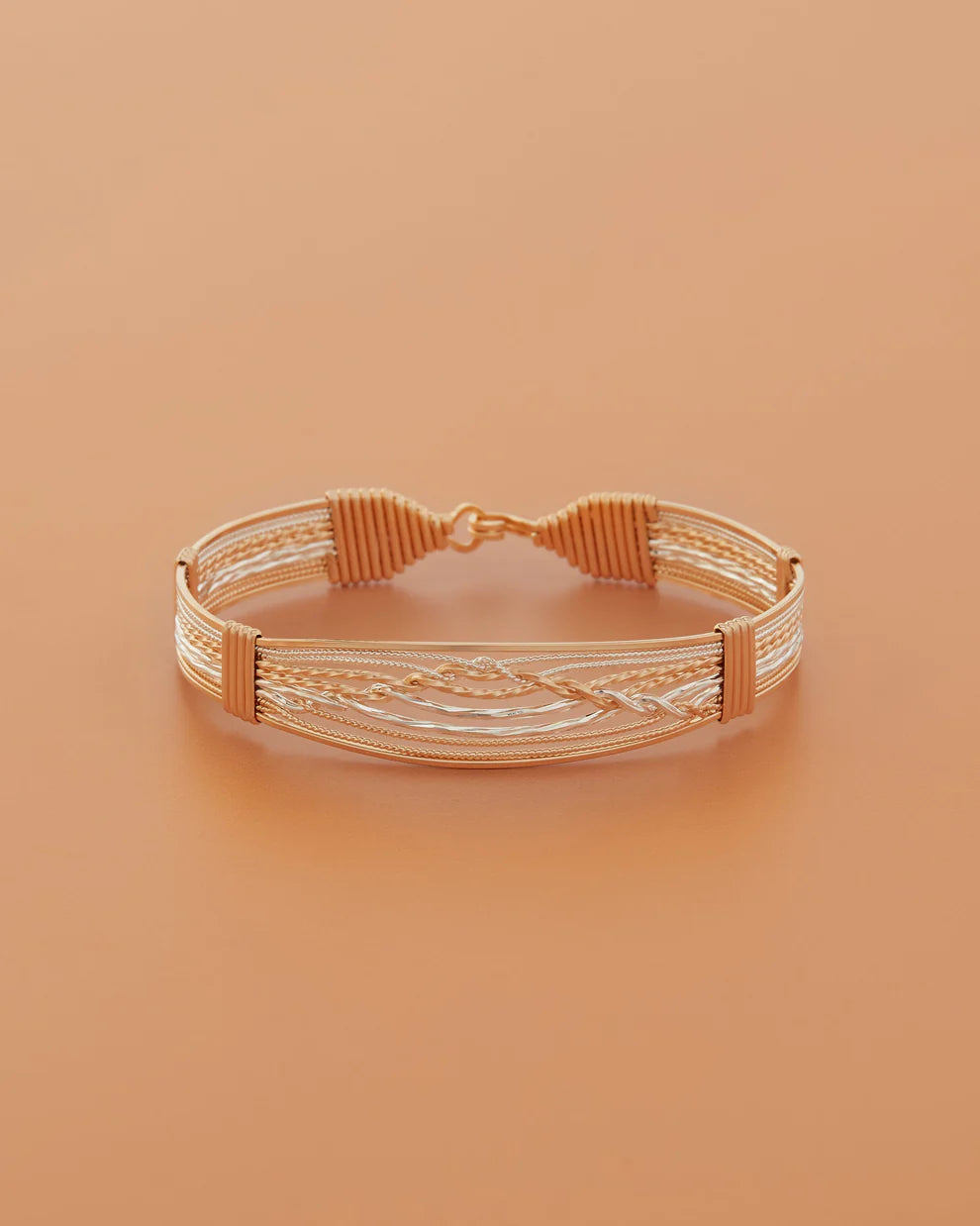 A Mother's Embrace Bracelet - 14K Gold Artist Wire and Sterling Silver / 7" - M