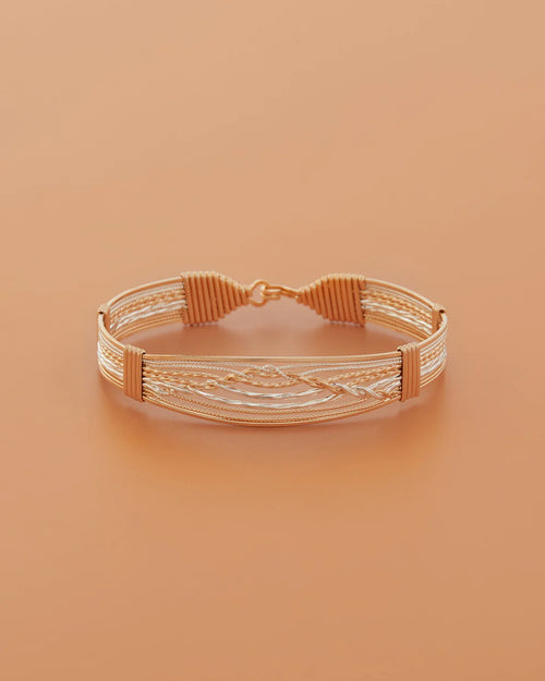 A Mother's Embrace Bracelet - 14K Gold Artist Wire and Sterling Silver / 7.5" - L