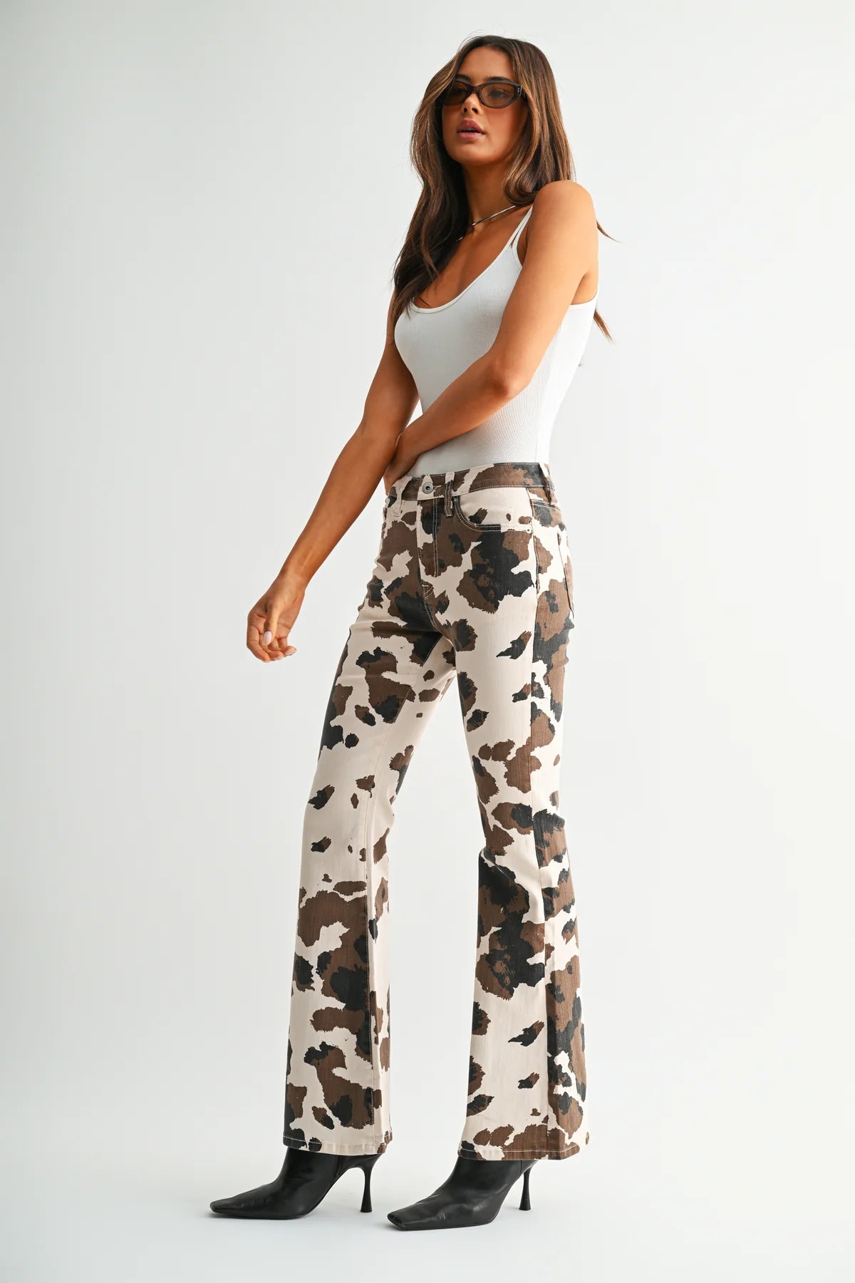 MICA COW PRINT FLARE Jean
