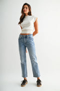 MICA High Rise ANKLE Straight Leg Jean