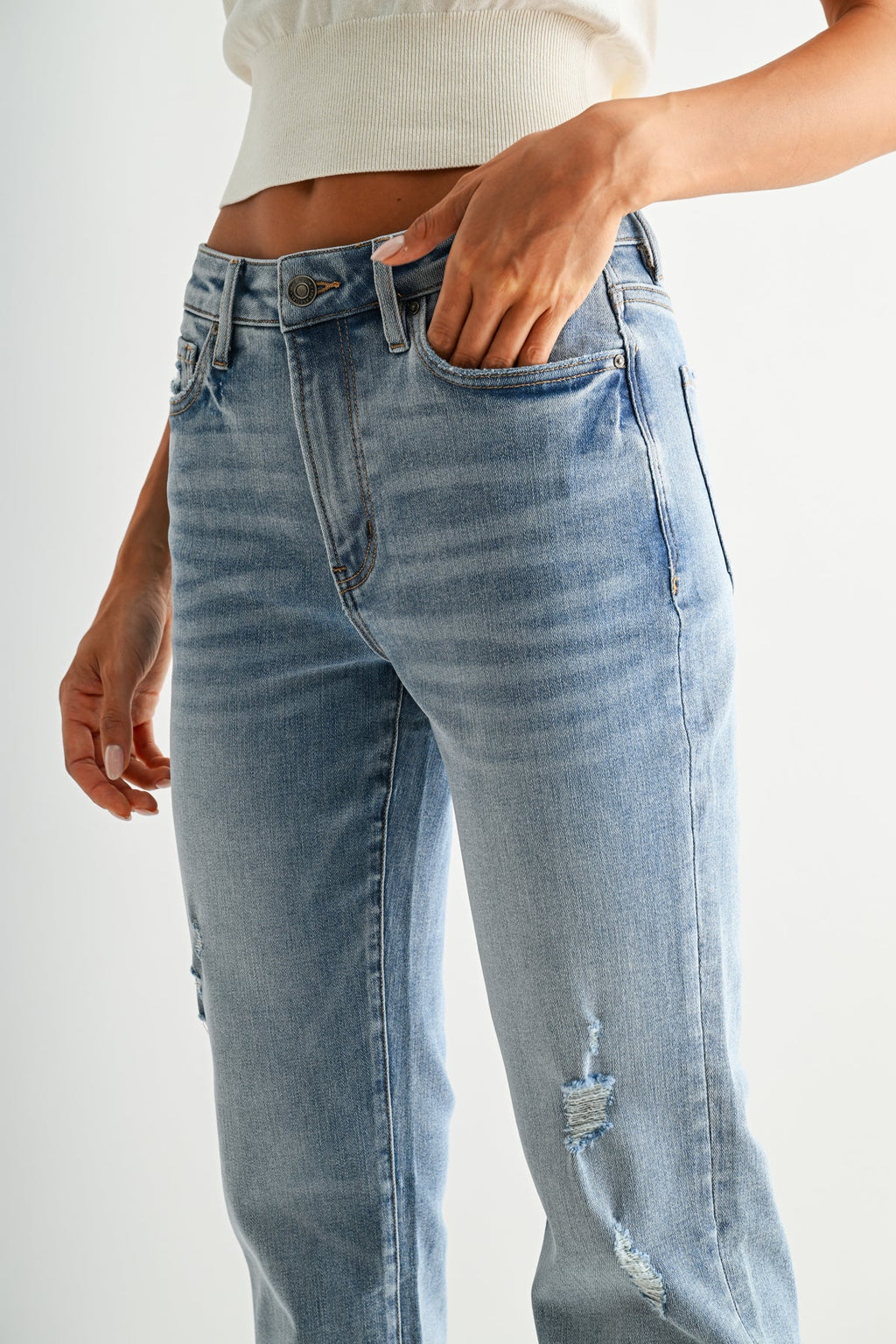 MICA High Rise ANKLE Straight Leg Jean