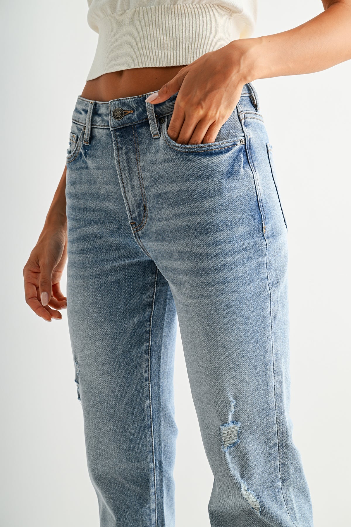 MICA High Rise ANKLE Straight Leg Jean