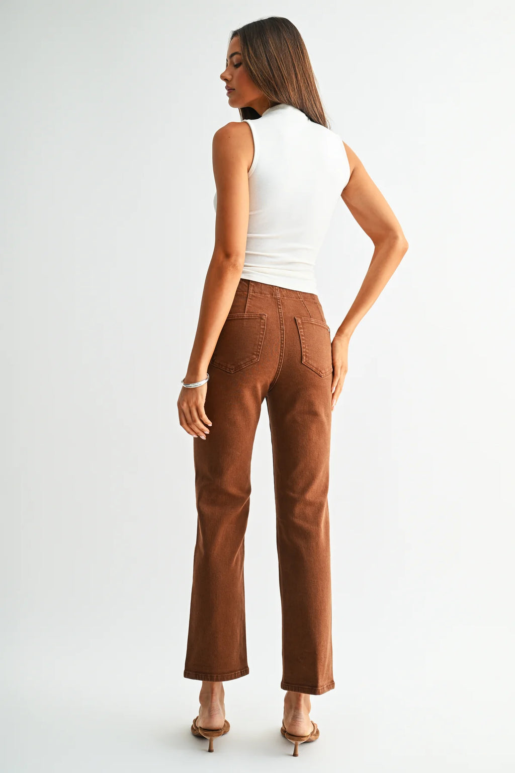 MICA High Rise Straight ANKLE BROWN Jean