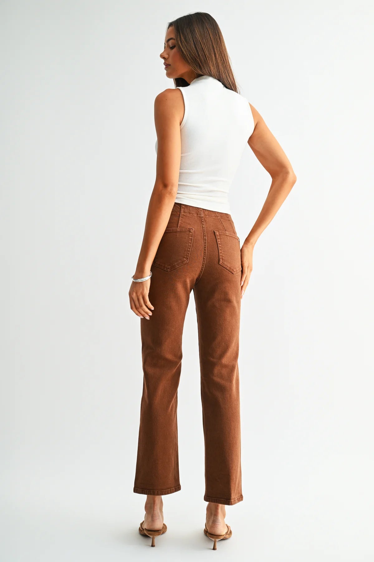 MICA High Rise Straight ANKLE BROWN Jean