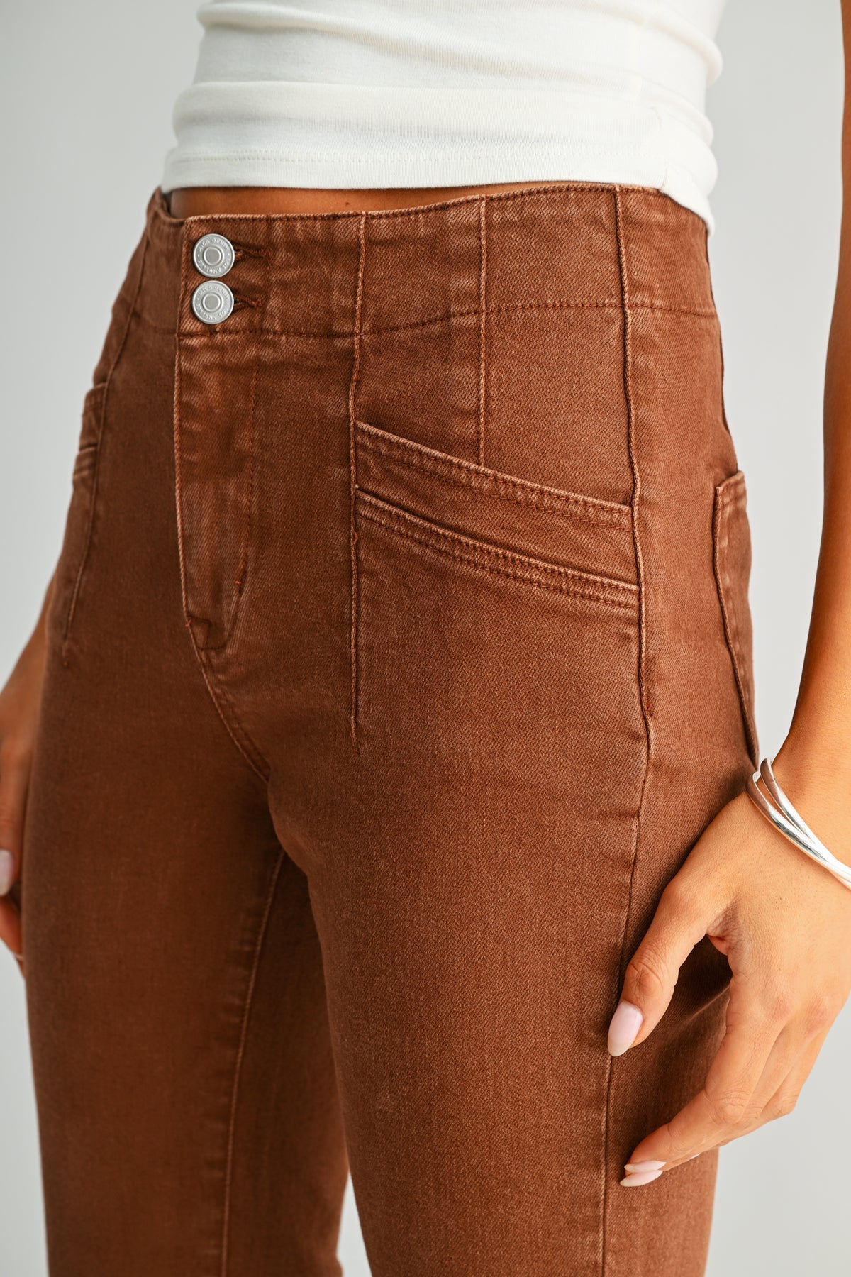 MICA High Rise Straight ANKLE BROWN Jean