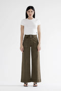 MICA Wide Leg Dark Olive GREEN Jeans