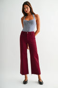 MICA BURGUNDY WL CROP MDP-W3801BO