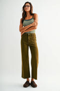 MICA HIGH RISE WIDE LEG CROP RAW HEM JEANS