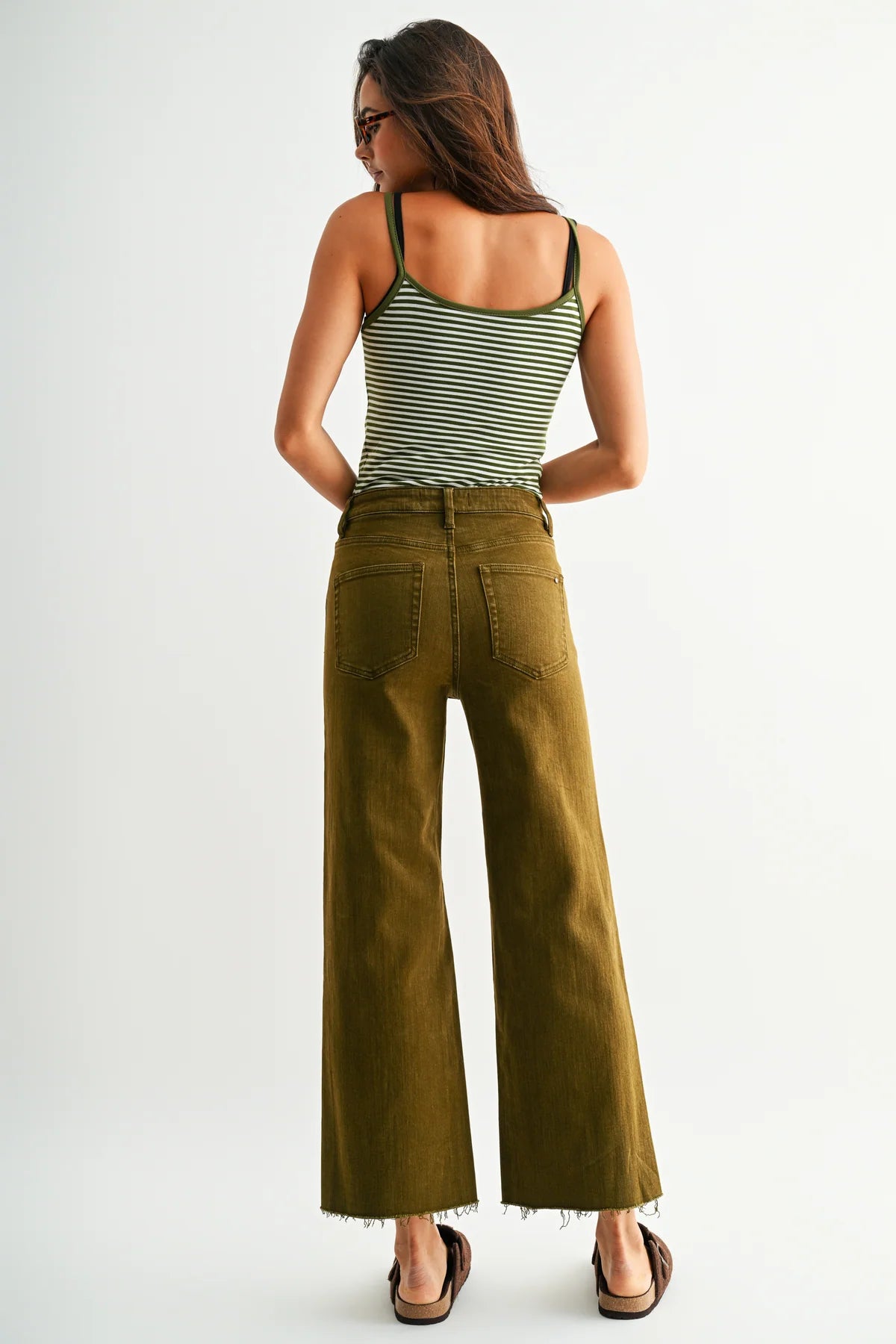 MICA HIGH RISE WIDE LEG CROP RAW HEM JEANS