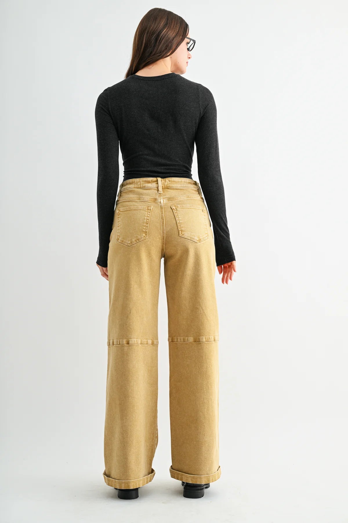 MICA High Rise Wide Leg Cuffed Jean