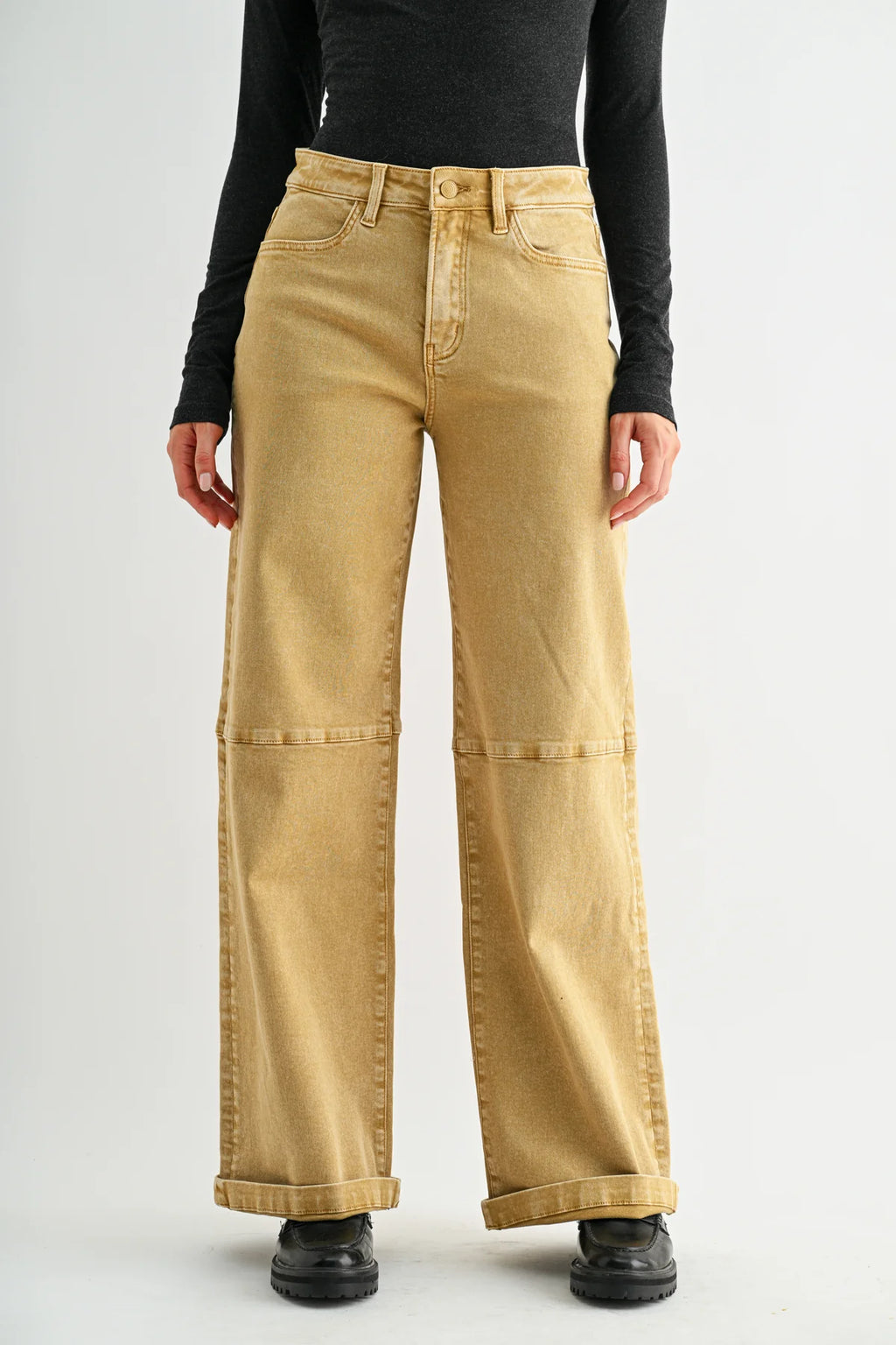 MICA High Rise Wide Leg Cuffed Jean