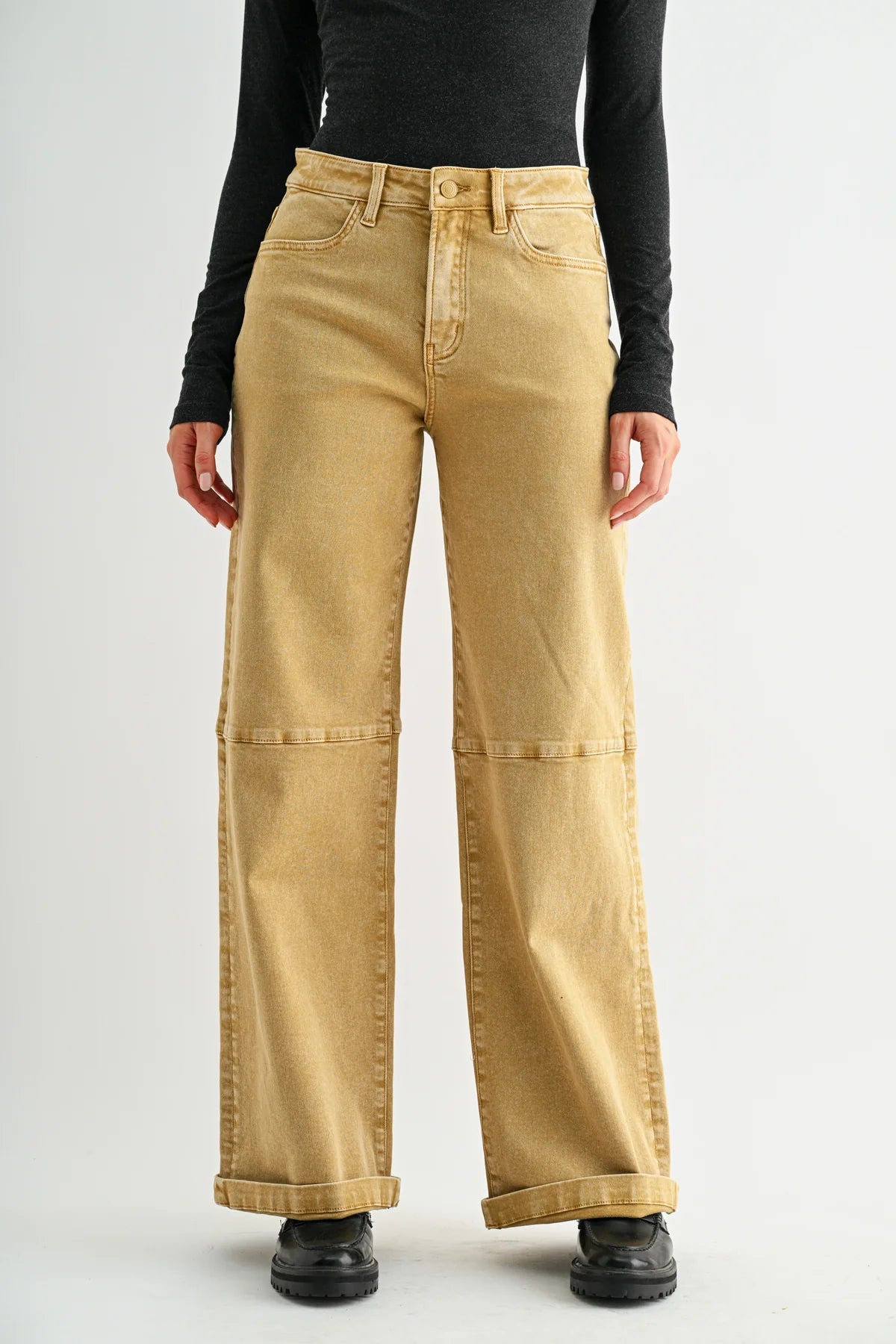 MICA High Rise Wide Leg Cuffed Jean