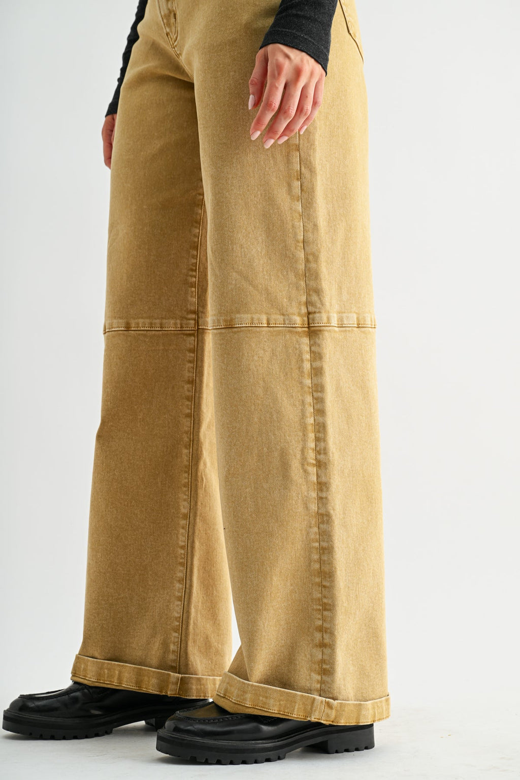 MICA High Rise Wide Leg Cuffed Jean