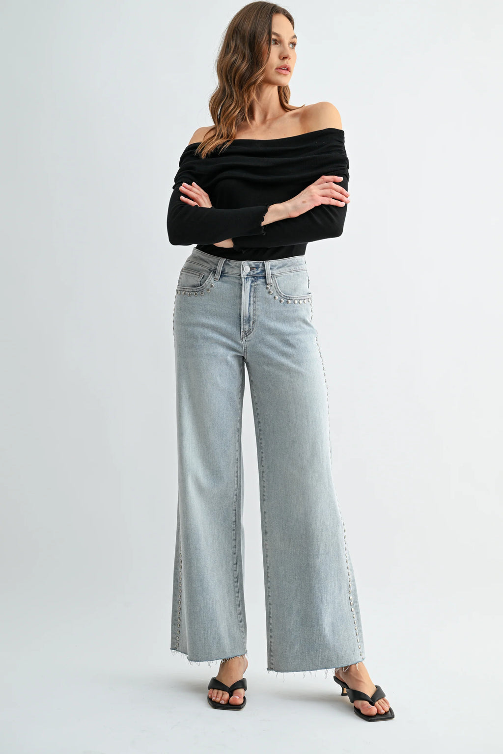 MICA HI RISE WIDE LEG STUD MDP-W3904