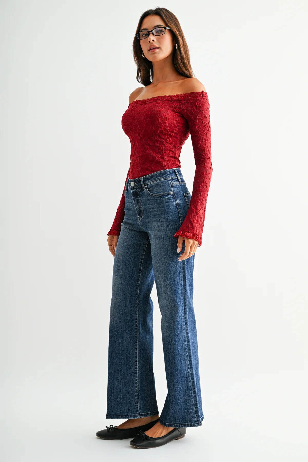 MICA High Rise WIDE LEG Dark Jean