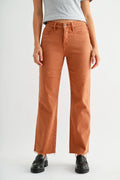 MICA High Rise Straight ANKLE Papaya Jean