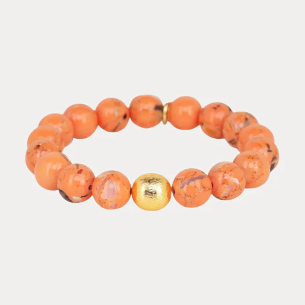 BG PEACH MARBLE BEADED BRACELET