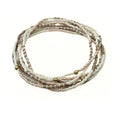 Maui in Palest Pink & Pewter 7 Stack Beaded Bracelet
