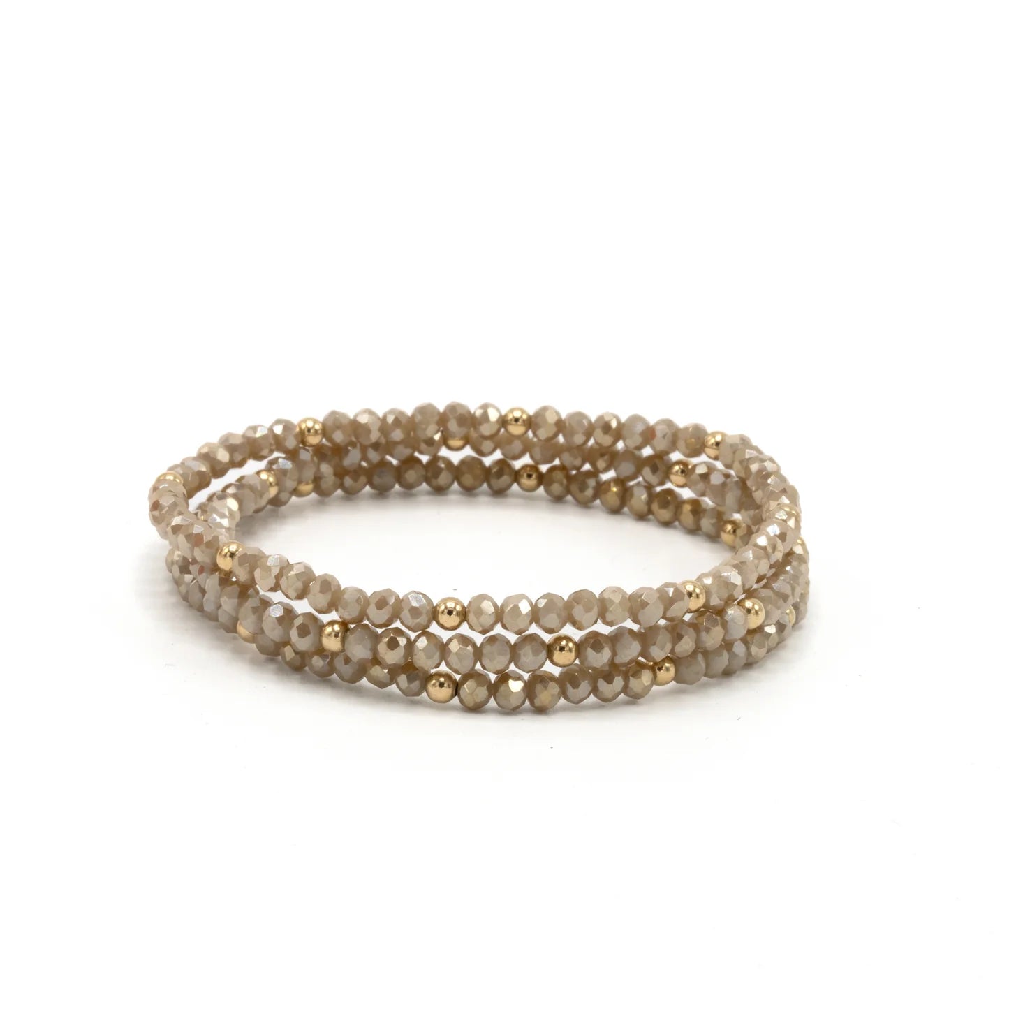 OG Shimmer Bracelet Stack in Champagne & Gold-Filled