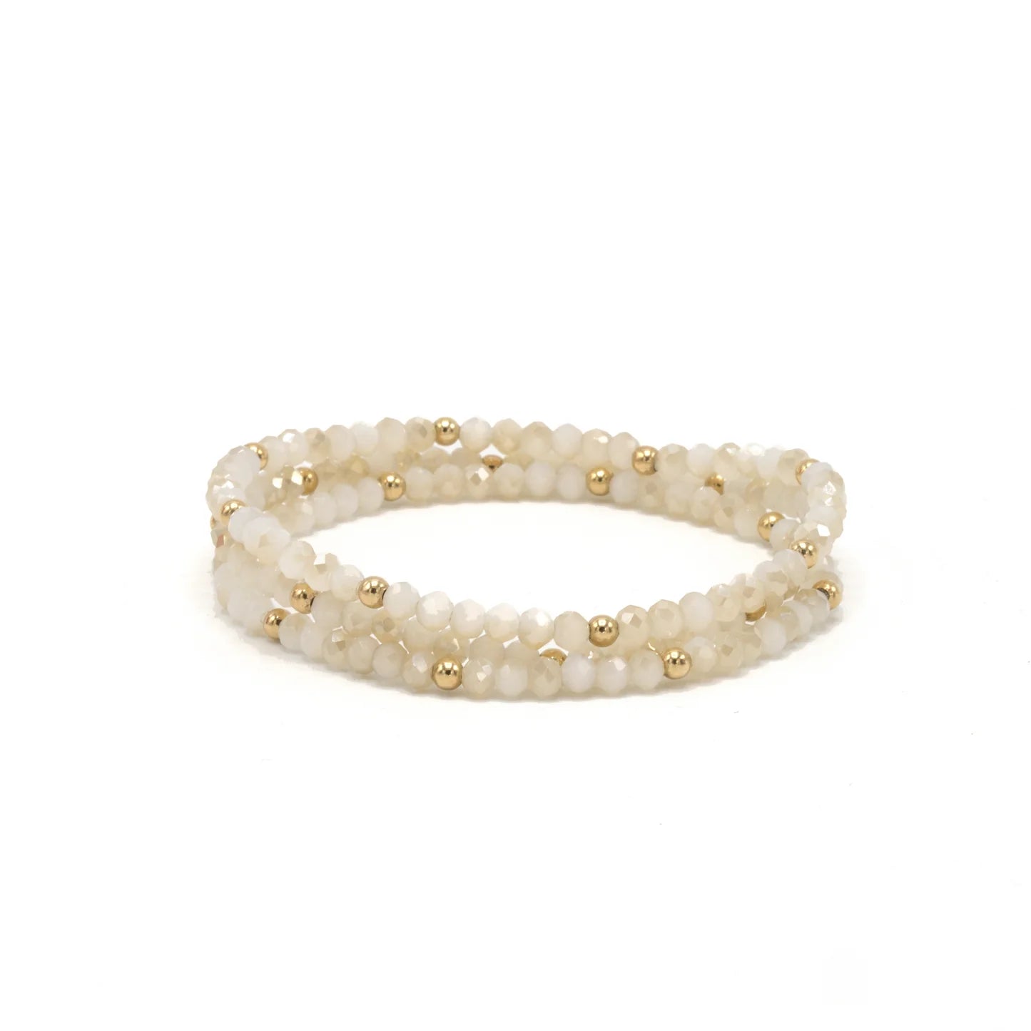 OG Classic Bracelet Stack in Winter White & Gold-Filled