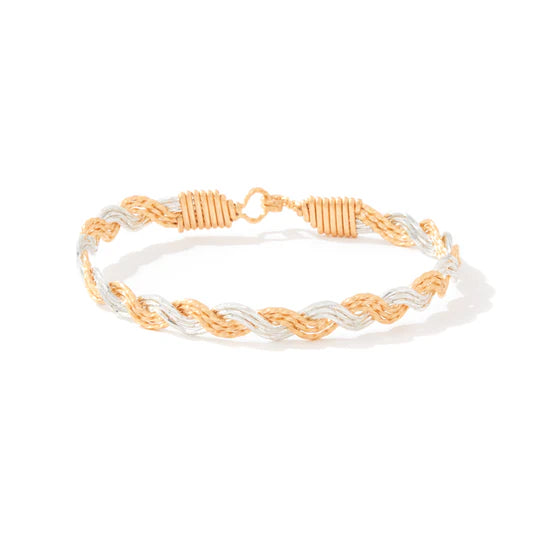 Pure Love Bracelet - 14K Gold Artist Wire & Mirrored Sterling Silver / 7.5" - L