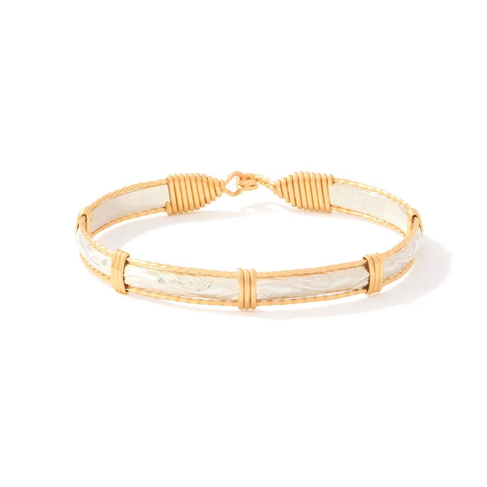 Purpose Bracelet - Sterling Silver Bar with 14K Gold Artist Wire / 7" - M