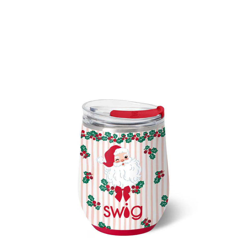 SWIG SANTA CLAUS STEMLESS WINE CUP 12OZ