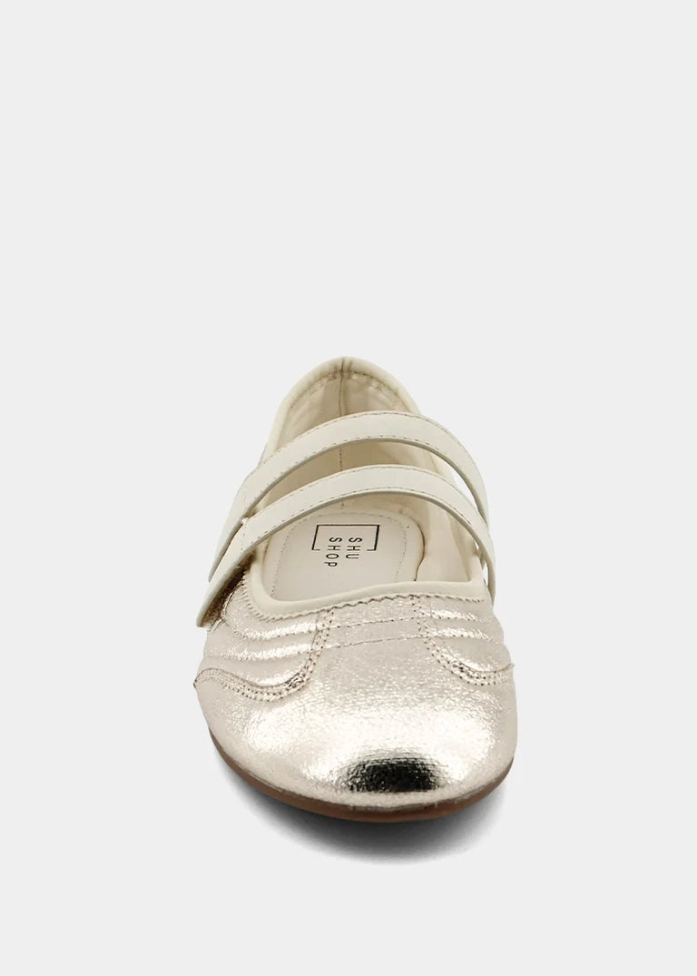 SHUSHOP SALOME GOLD FLATS