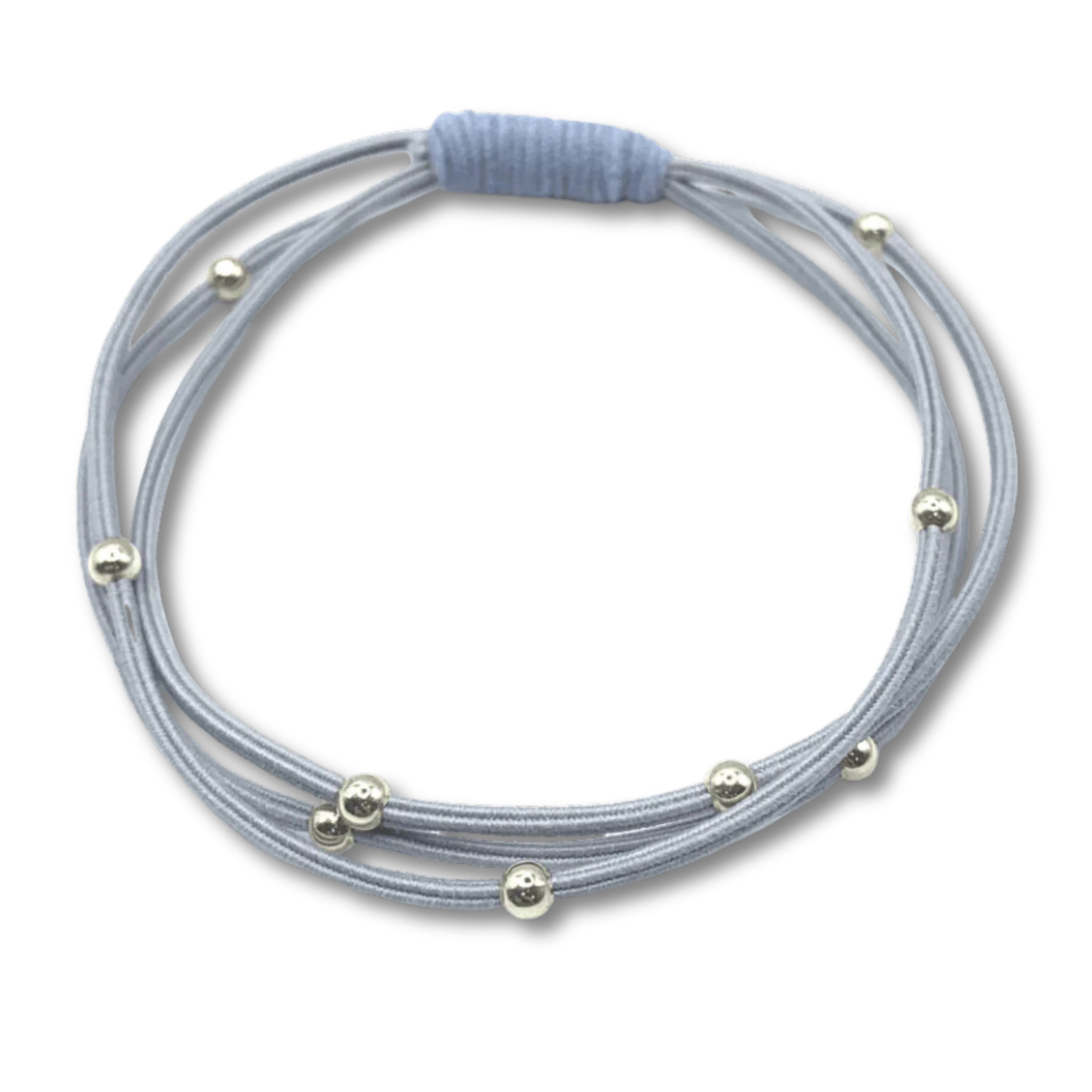 Single Water Pony 3mm Gold Waterproof Hair Band in Gray and Light Blue (#S2)