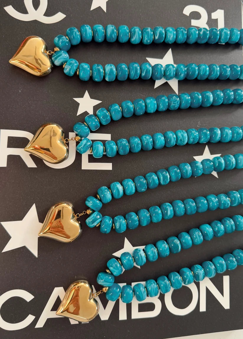 CHAN BLUE HEART NECKLACE