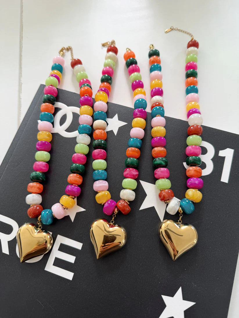 CHAN COLORFUL HEART NECKLACE
