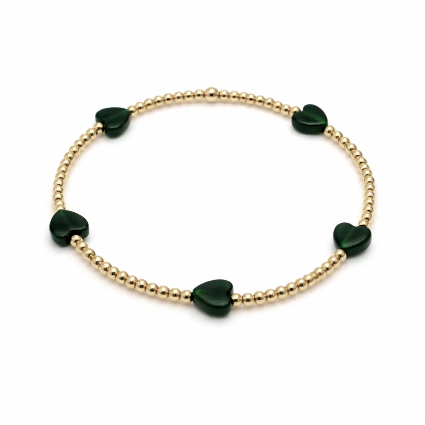 The Love Bracelet in Green Natural Stone - 7 inches