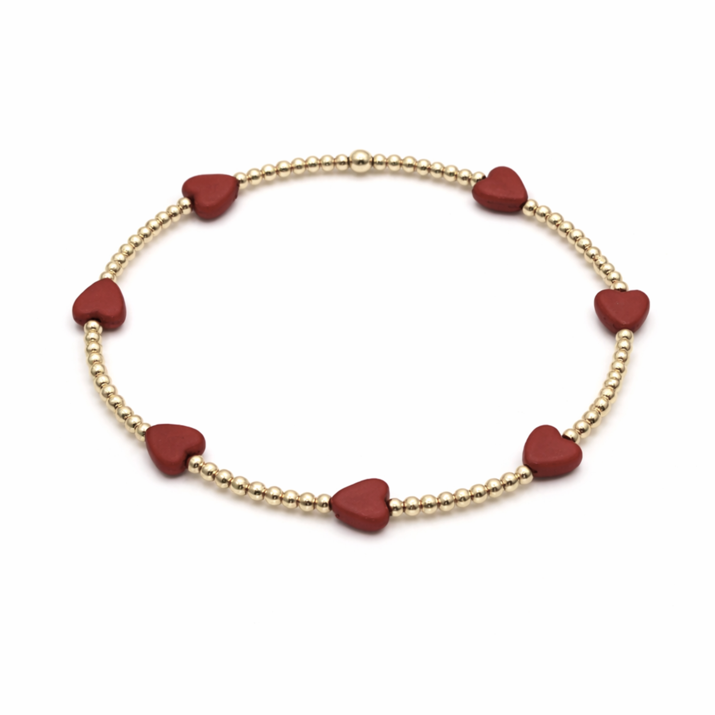 The Love Bracelet in Matte Red Natural Stone - 7 inches
