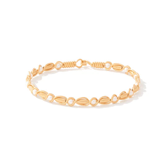 To Have and To Hold Bracelet - 14K Gold Artist Wire with Gold-Filled Beads / 7.5" - L