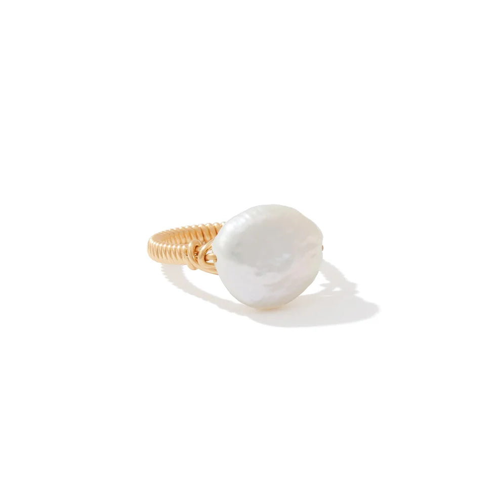 UNIQUELY YOURS RING GOLD/PEARL 6.5"