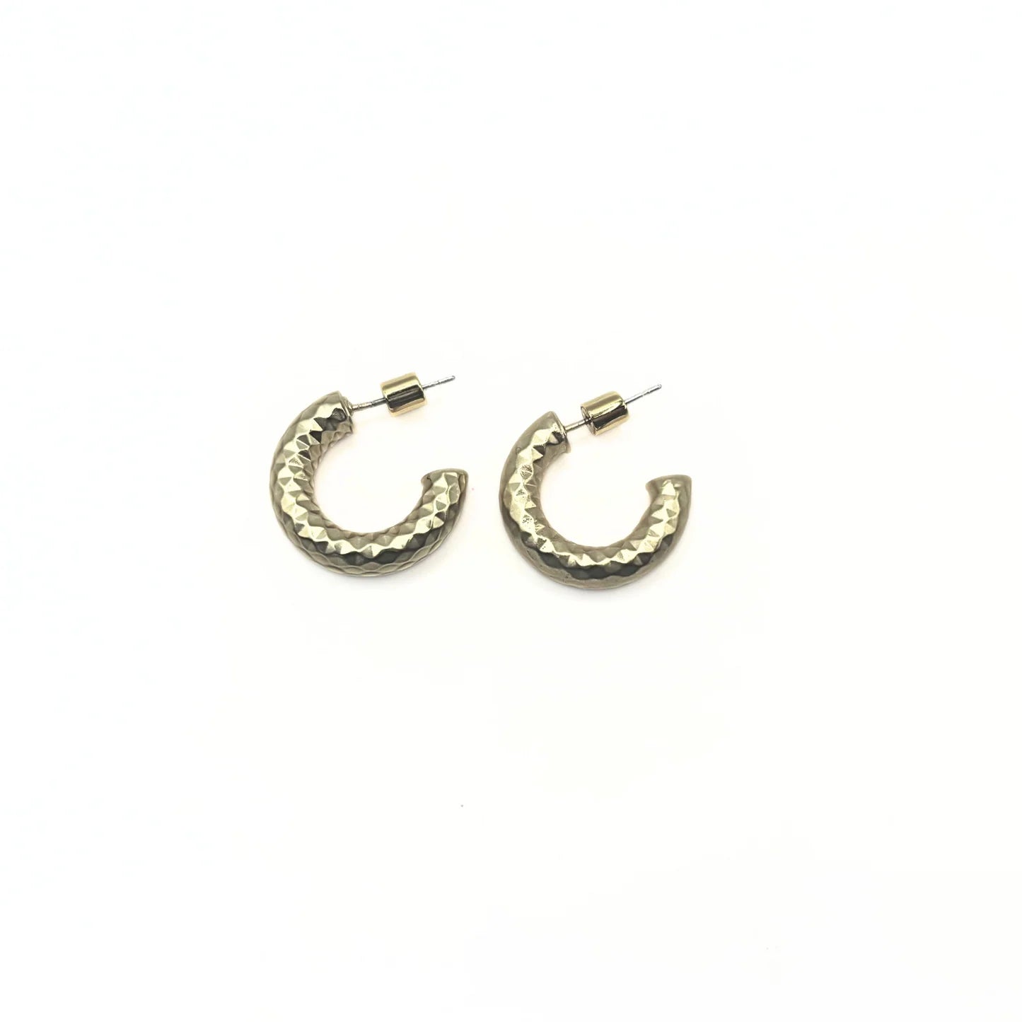 Allure 20mm Brushed Gold Hammered Hoop Earring