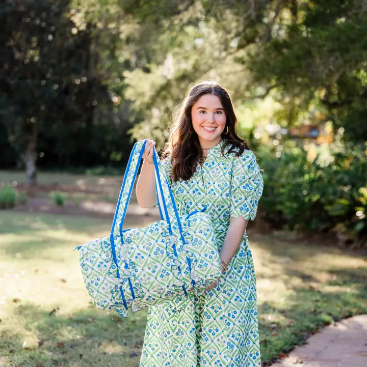 HG JARDIN BLEU LUXE XL QUILTED DUFFLE