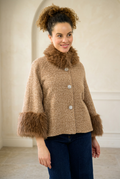IVY JANE SPARKLE FUR TRIM JACKET