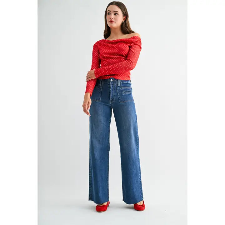 MICA MDP-W3979 BLUE HR WIDE PATCH POCKET