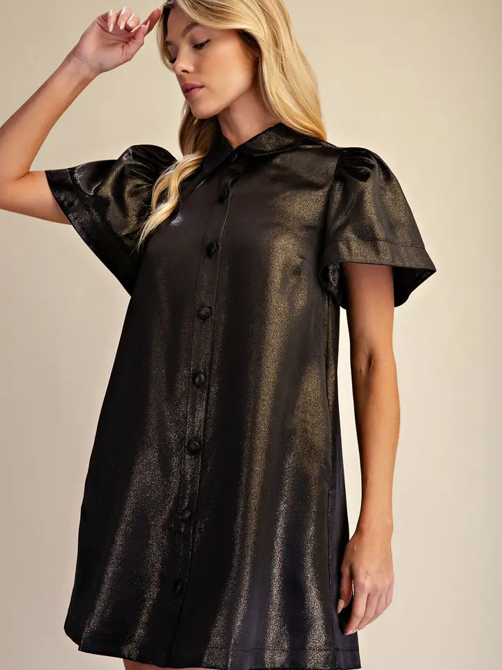 GLAM BLACK MINI DRESS D8498