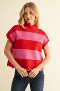 JODIFL RED/PINK SWEATER H51009