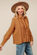 HAPTICS CAMEL LNG SLV BLOUSE