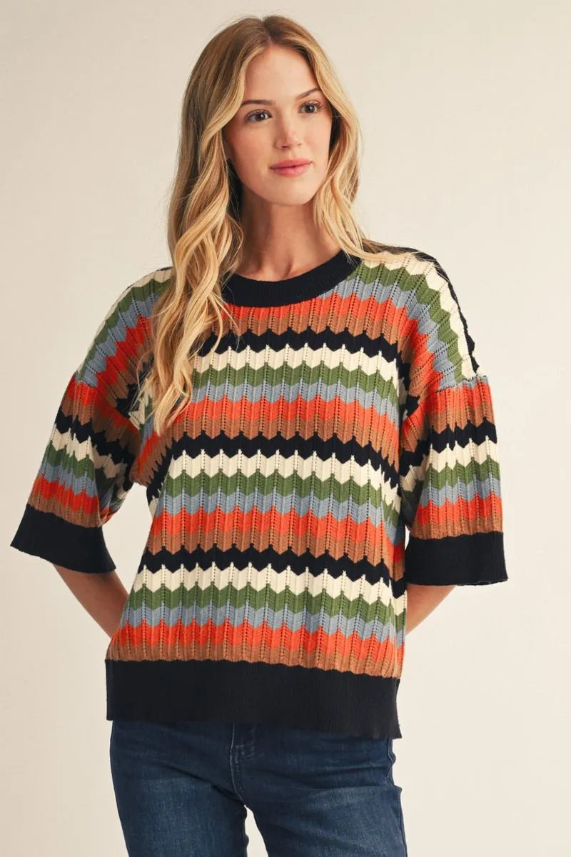 JODIFL BLACK MULTI SWEATER G51058-2